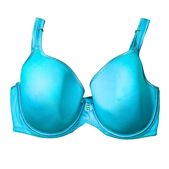 ⭐ NWT Fit Fully Yours Smooth Crystal Bra • Turquoise Blue • 36DD ⭐ - Picture 1 of 7